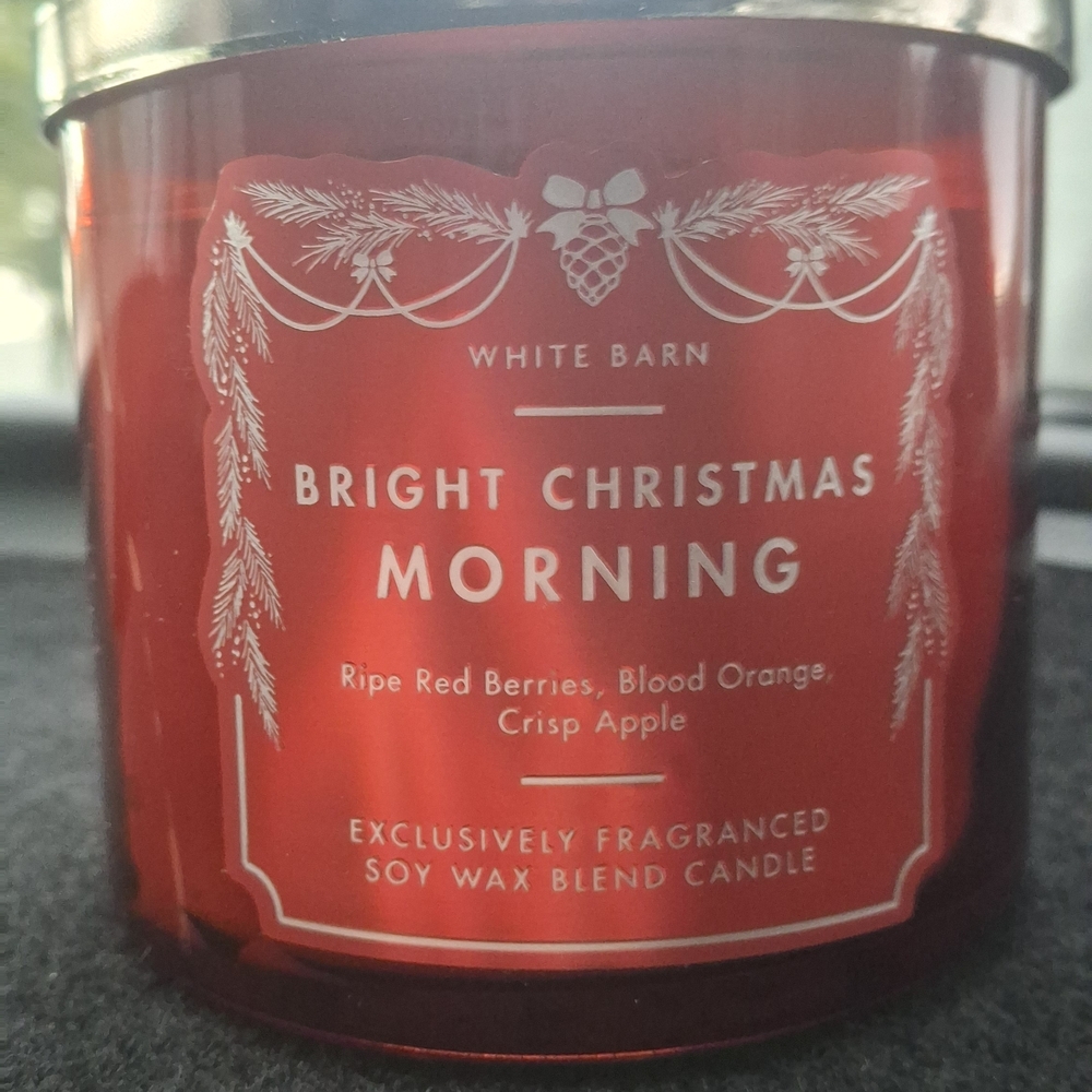 White Barn Bright Christmas Morning Candle - Festive Red